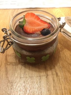 The raw chocolate ganache. So rich and way too much for one person (unless you love chocolate desserts) ☺️ at Healthy Conscience in St Petersburg