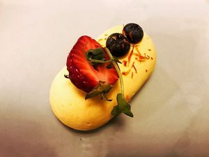 Delicious mango dessert  at Healthy Conscience in St Petersburg