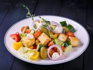 greek salat at Healthy Conscience in St Petersburg