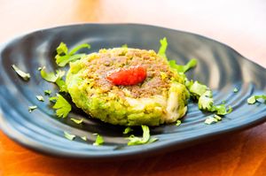Hare Mater Ke Kebab: Shallow Fried Green Pea Patties With Shahi Jeera (Black Cumin), Fresh Ginger, And Mint Dressing at Atithi Indian Vegetarian Restaurant in Lisbon