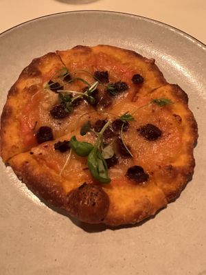 Carrot pizza  at Dirt Candy in New York City