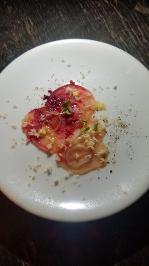 Candied beets with horseradish at Dirt Candy in New York City