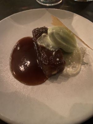 Black garlic sticky toffee pudding at Dirt Candy in New York City