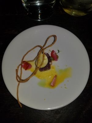 Tomato tartare was a surprise gift dish and was amazing! at Dirt Candy in New York City