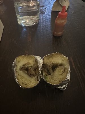 Vegan chopped cheese   at Dirt Candy in New York City