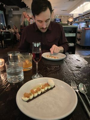 Winter turnip dessert course  at Dirt Candy in New York City