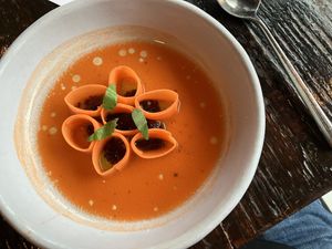 Amuse bouche: carrot ceviche with Vietnamese five spice  at Dirt Candy in New York City