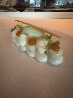 Bok choy mousse ? It was sweet, not for me  at Dirt Candy in New York City