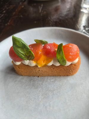 tomato twinkie- surprisingly so good and worked so well at Dirt Candy in New York City