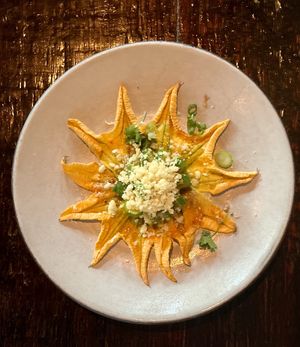   Squash blossom at Dirt Candy in New York City