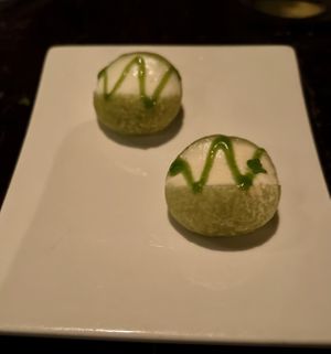 Zucchini puff  at Dirt Candy in New York City