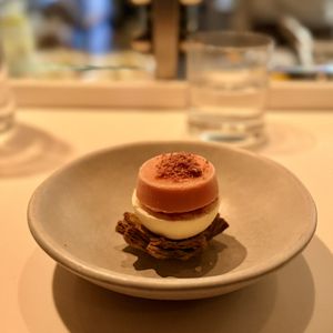 Artichoke caramel with guava  at Dirt Candy in New York City