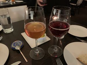 All women produced wines - check out the colors of these bubbles!! at Dirt Candy in New York City