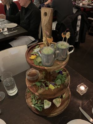 First course - broth cups were very tasty at Dirt Candy in New York City