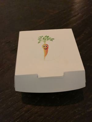 Cute mini burger box  at Dirt Candy in New York City