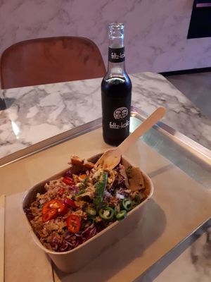 Loaded sweet potato fries at Vegan Heroes in Eindhoven