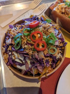 Döner loaded fries at Vegan Heroes in Eindhoven