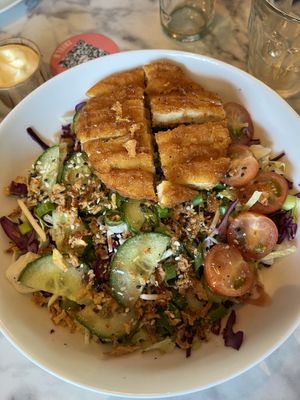Crispy vegan chicken salad  at Vegan Heroes in Eindhoven