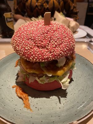 Beyond meat burger with kimchi, loved it!  at Vegan Heroes in Eindhoven