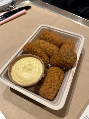 mushroom croquettes  at Vegan Heroes in Eindhoven