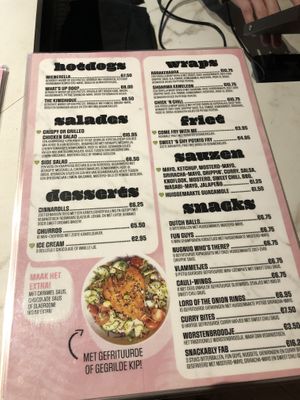 menu  at Vegan Heroes in Eindhoven