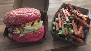 Burger & fries at Vegan Heroes in Eindhoven