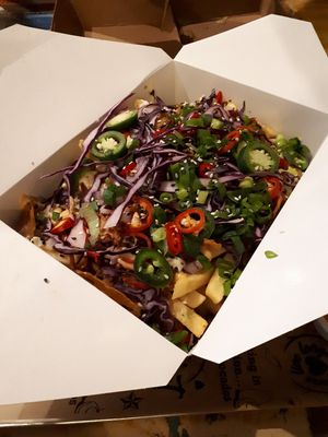 Loaded fries at Vegan Heroes in Eindhoven