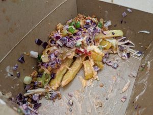 Loaded fries at Vegan Heroes in Eindhoven