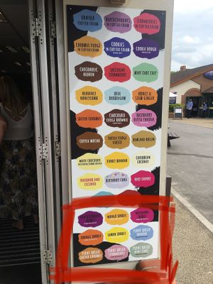 Vegan options at the bottom at Ice N Cold in Brean