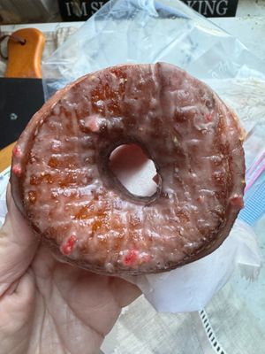 Strawberry vegan doughnut  at Doughnut Plant - Grand Central in New York City
