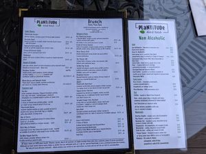 menu at Plantitude in Ladysmith