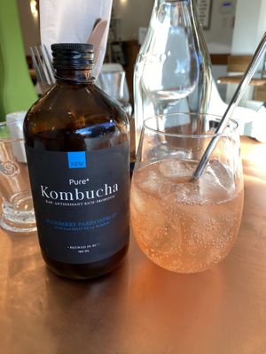 I love that they give you the whole bottle of kombucha with the cap!  at Plantitude in Ladysmith