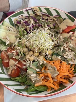 Rainbow salad. Available with added proteins  at Plantitude in Ladysmith