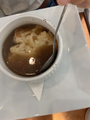 French onion soup  at Plantitude in Ladysmith