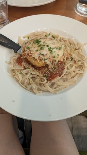 Chickin' parmegiana at Plantitude in Ladysmith