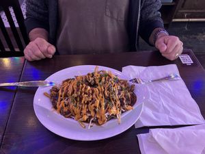 Vegan Beyond poutine   at Leopold's Tavern in Winnipeg