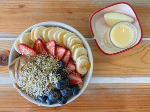 açaí bowl + ginger shot at Bowl Mami in Carrollton