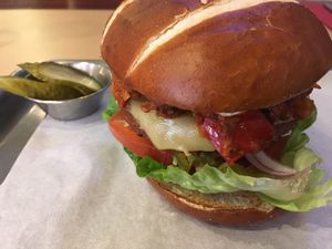 Chili burger at Bath St. Burger in Glasgow
