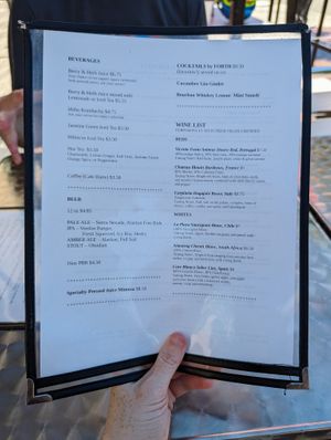 Weekend brunch menu (back) at High Note Cafe in Boise