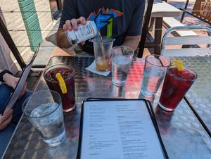 Jasmine green hibiscus iced tea and kombucha drinks at High Note Cafe in Boise
