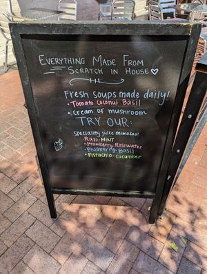 Chalkboard sign including off-menu specials at High Note Cafe in Boise