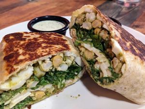 Habanero Hominy Queso-Rito at High Note Cafe in Boise