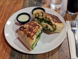 Habanero Hominy Queso-Rito at High Note Cafe in Boise