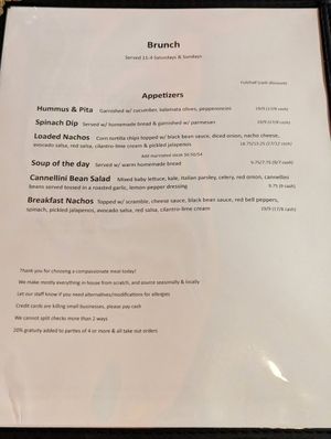 Autumn 2023 Menu at High Note Cafe in Boise