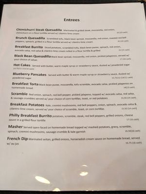 Autumn 2023 Menu at High Note Cafe in Boise