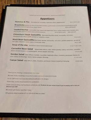 Summer 2024 Menu at High Note Cafe in Boise