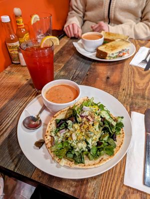 Gryo with Tomato Soup at High Note Cafe in Boise