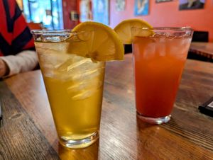 Jasmine Green Iced Tea and Strawberry Rosewater Iced Tea at High Note Cafe in Boise