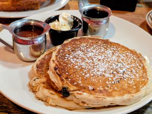 Half-stack of Blueberry Pancakes at High Note Cafe in Boise