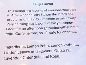 Fairy Flower Tea Description at High Note Cafe in Boise